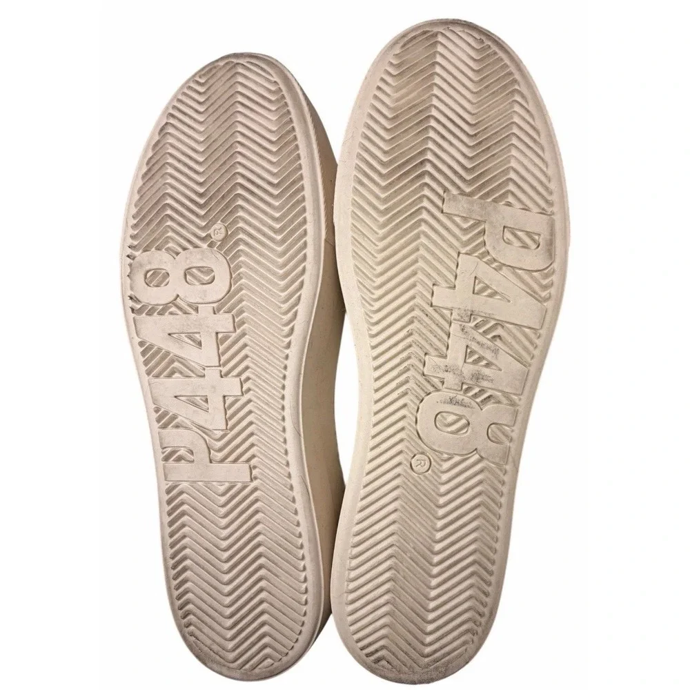 P448 Thea Mid Millennium White Gold Leather Platform Sneakers EU 40 US 9.5 - Picture 7 of 12